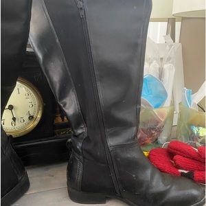 COPY - Wide calf knee high black boots.